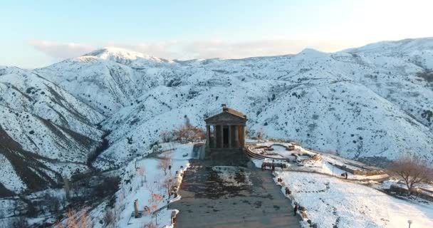 Magnifique Temple Garni Arménie Hiver — Video