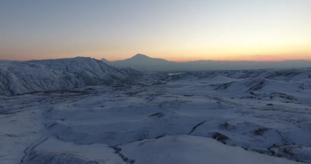 Montagne Ararat Coucher Soleil Hiver Arménie — Video