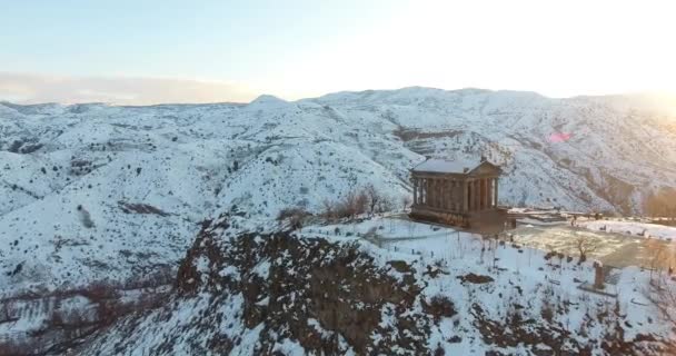 Hermoso Templo Garni Armenia Invierno — Vídeos de Stock