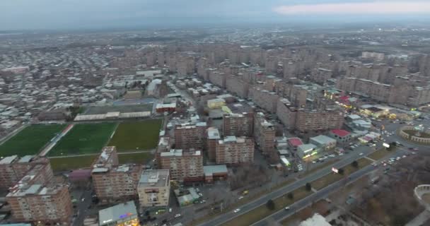 Vista Arial Ciudad Ereván Distrito Malatia Sebastia Armenia — Vídeo de stock