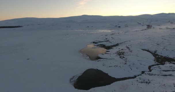 Winter Landscape Frozen Lake Clear Winter Day — Stock Video