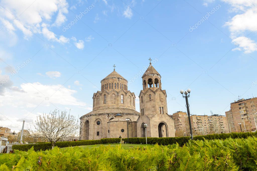 The Holy Trinity Church in spring,Yerevan