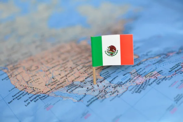 Zászló Mexikó Térkép — Stock Fotó