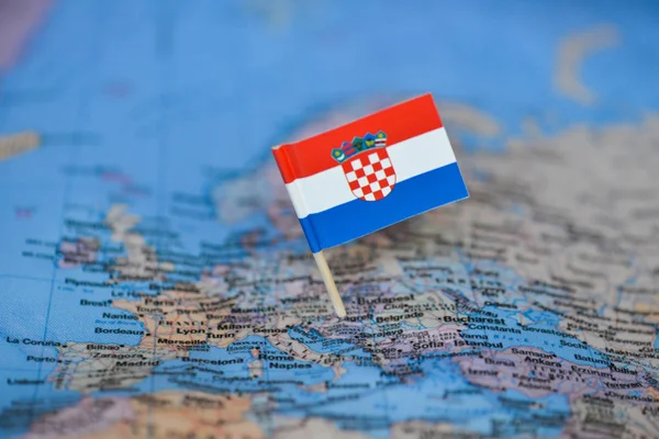 Map with flag of Croatia