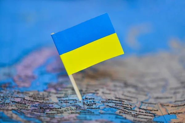 Map with flag of Ukraine