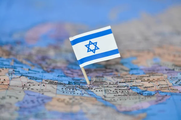 Map with flag of Israel