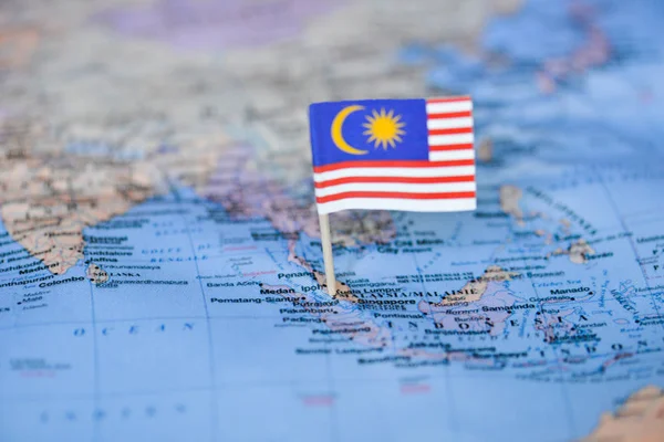 Map with flag of Malaysia