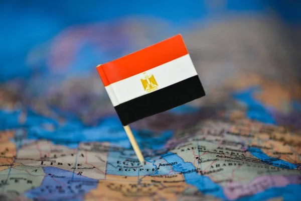 Map with flag of Egypt