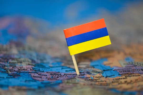 Map with flag of Armenia