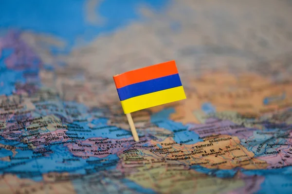 Map with flag of Armenia