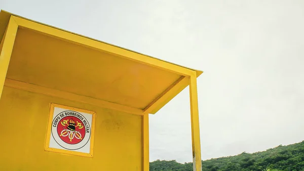 Stycznia 2019 Santa Catarina Brazylia Żółty Ratownik Wieża Plaży Corpo Obrazy Stockowe bez tantiem