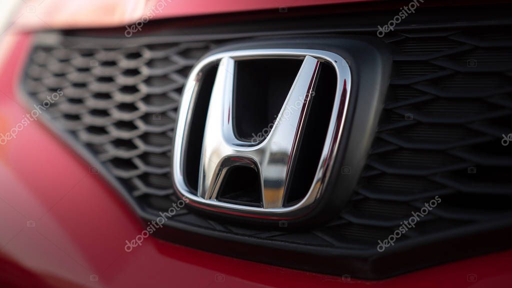 Tokyo, Japan - January 2019: Honda logo on a car