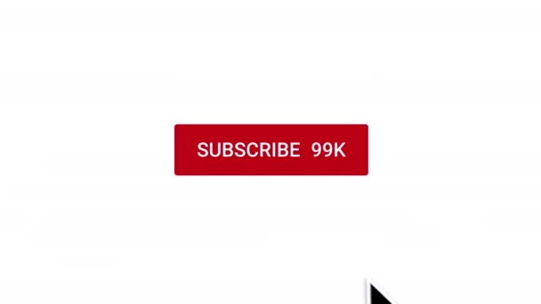 Підписка Соціальні Медіа Кнопки 100K Ізольовані Білому Фоні — стокове відео