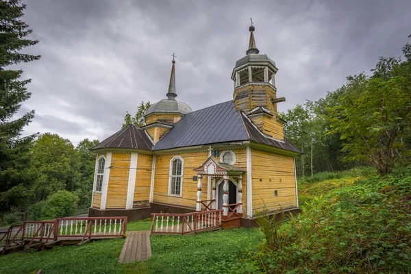 The wooden Church of the Apostle Peter constructed in 1721 according to the plan of Peter I.