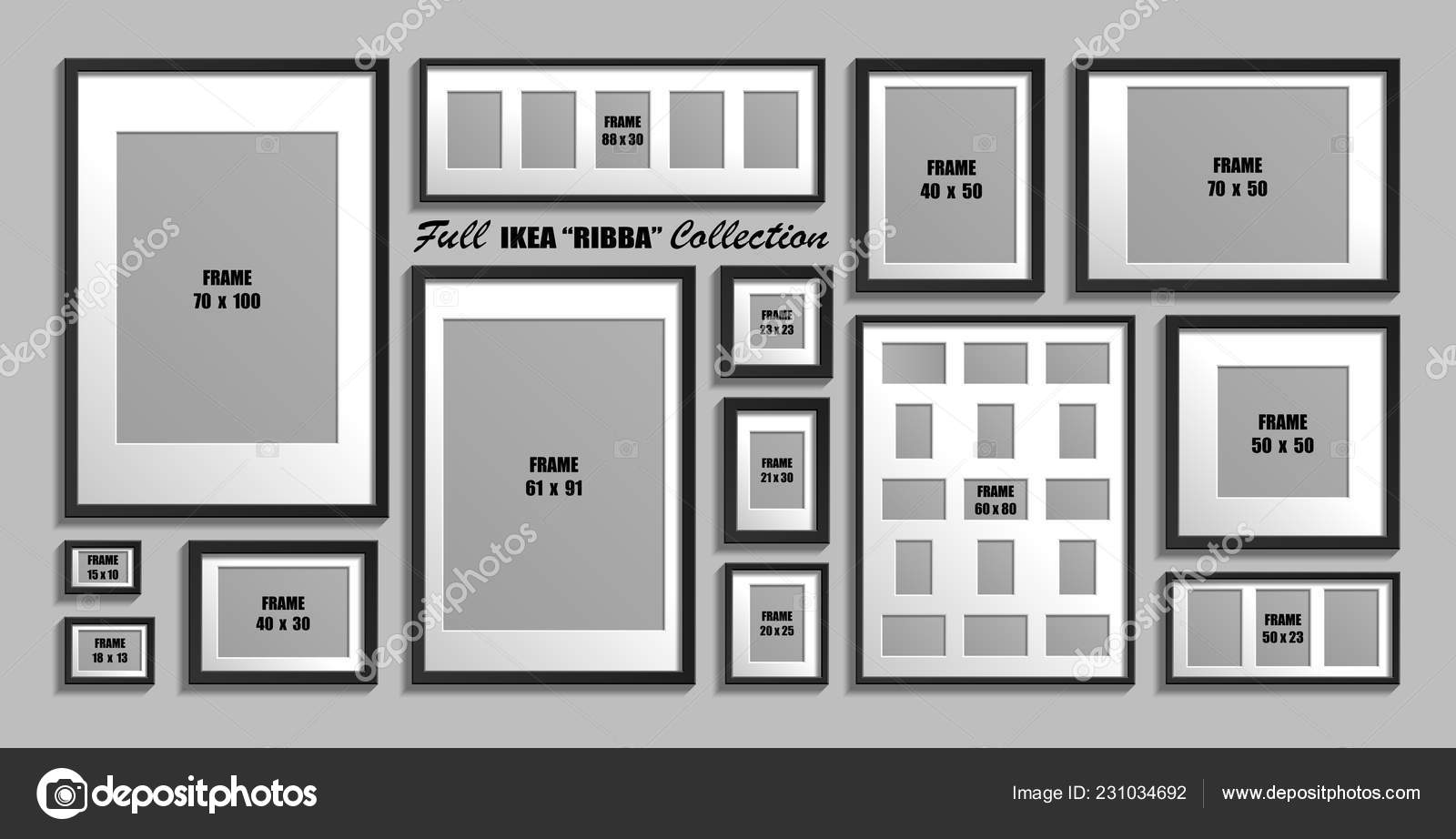 Collection Ikea Ribba Photo Frames Real Sizes Vector Set Stock Vector Image by ©UltimaSperanza #231034692