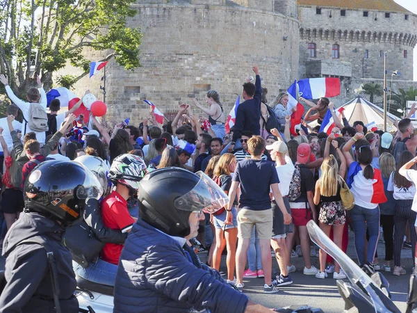 Malo Francia Julio 2018 Hinchas Franceses Identificados Después Del Partido — Foto de Stock