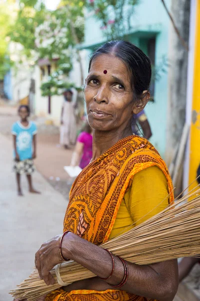 Pondichery Ilustrátorka Tamil Nadu Indie Září Cca 2017 Portrét Indické — Stock fotografie