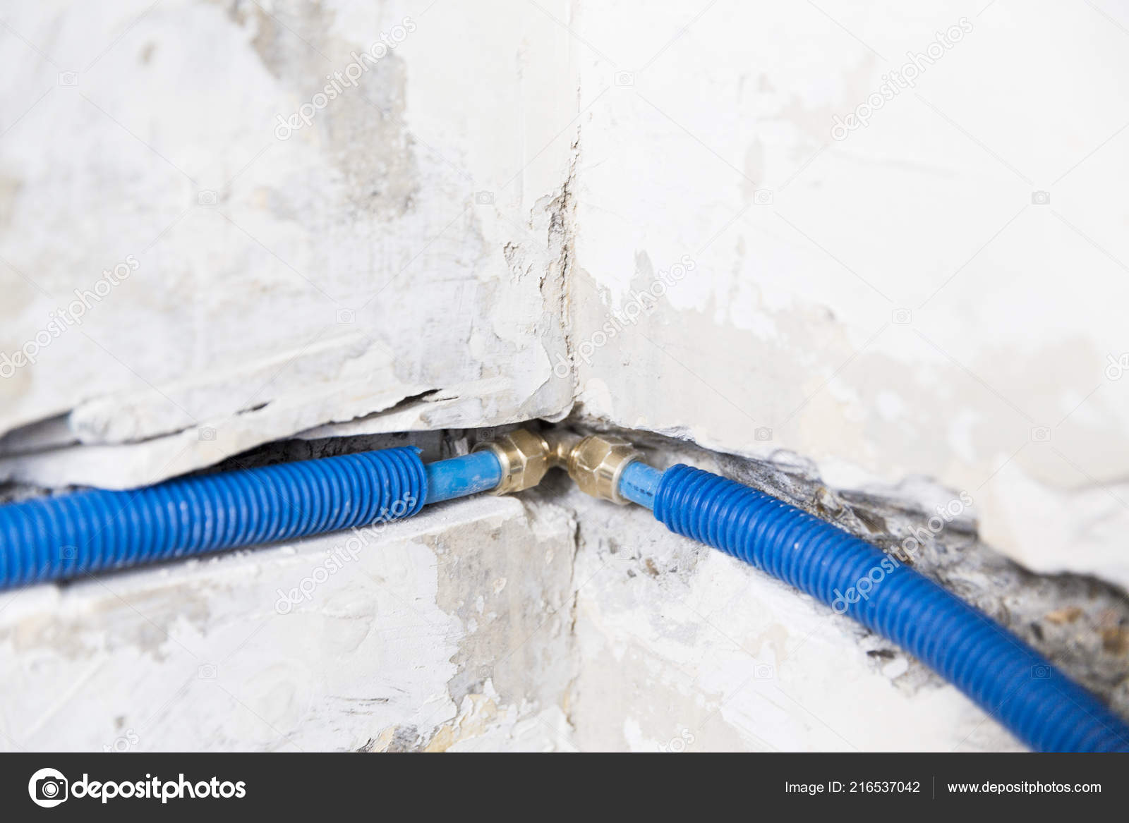 Water Pipes Made Polypropylene Pex Wall Plumbing House Installation