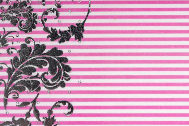 Kavramı soyut çiçek seamless modeli flora yüzey tasarımı. Yinelenebilir motifi kumaş sarma kağıdı arka plan için stilize çiçeklerle. Beyaz kağıt üzerinde siyah pembe çiçek