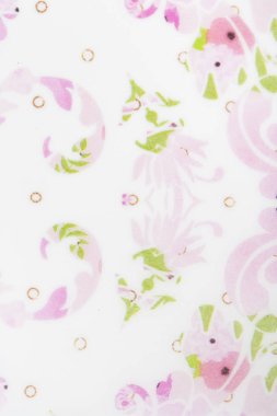 Kavramı soyut çiçek seamless modeli flora yüzey tasarımı. Yinelenebilir motifi kumaş sarma kağıdı arka plan için stilize çiçeklerle. Yeşil pembe mor çiçek ve beyaz kağıt