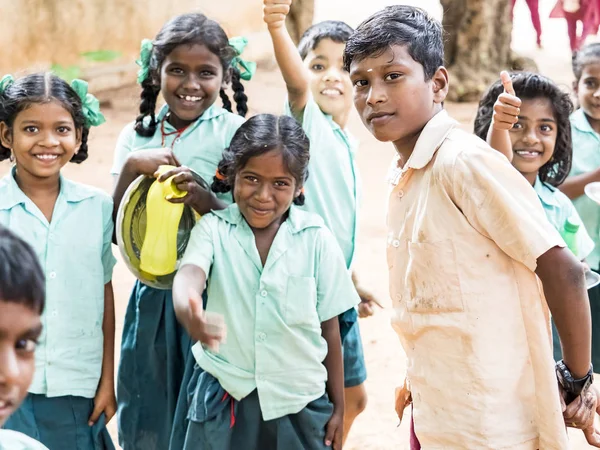 Puducherry India Dezember Circa 2018 Unbekannte Glückliche Beste Kinder Jungen — Stockfoto