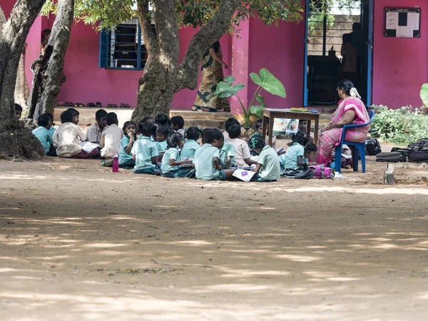 Puducherry India December Circa 2018 Неідентифікована Група Дітей Дівчата Хлопчики — стокове фото