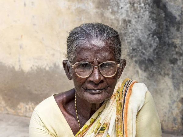 Puduchery India Diciembre Circa 2018 Mujer Rural Identificada Con Vestido — Foto de Stock