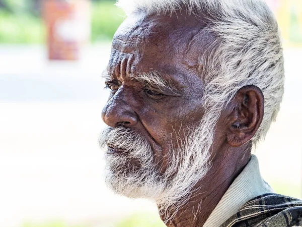 Puduchery Indien December Circa 2018 Unidentifed Gammal Senior Indiska Fattige — Stockfoto