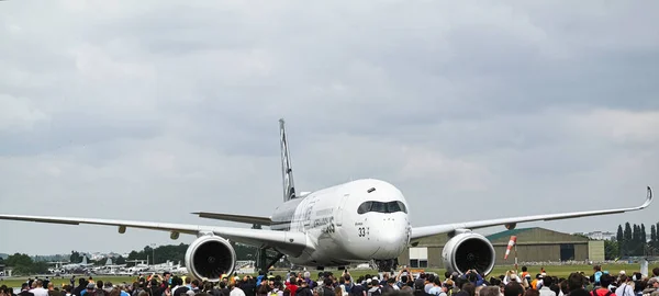 Bourget France June 2017 Aircrafts Parked Meeting Space Paris Bourget — Stock Photo, Image