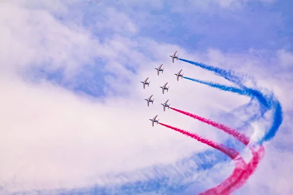 Bourget Frankreich Juni 2017 Flugvorführungen Und Kunstflugvorführungen Himmel Mit Rot — Stockfoto