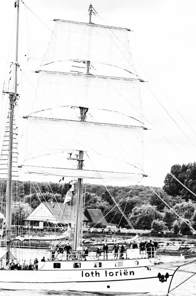 Ship boat on the river Seine Armada parade exhibition — Stock Photo, Image