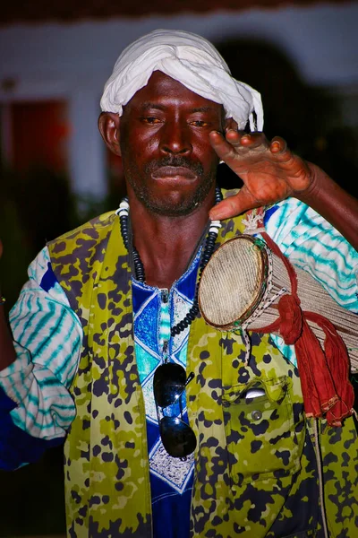 Senegal Africa Marsch Circa 2016 Neznámý Černoch Hrající Noci Tradiční — Stock fotografie