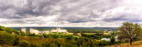 Large View Wide Angle Castel Gaillard Close Seine River Rouen — Stock Photo, Image