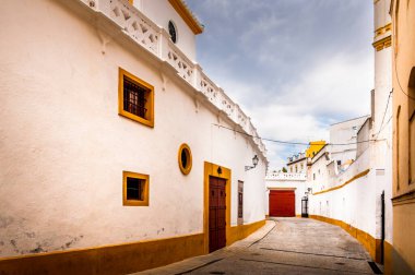 SEVILLE, İSPAN - Mart 2020. Plaza de Toros de la Maestranza, meydanda, dışarıda, Sevilla 'da