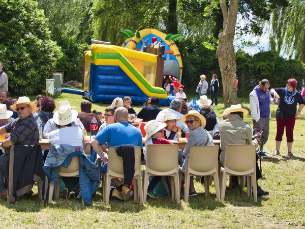 Yainville Francie Červen Circa 2019 Plachetnice Fanoušci Mají Velkou Venkovní — Stock fotografie