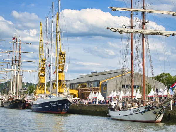 Rouen França Junho 2019 Vista Aérea Exposição Armada Maiores Veleiros — Fotografia de Stock