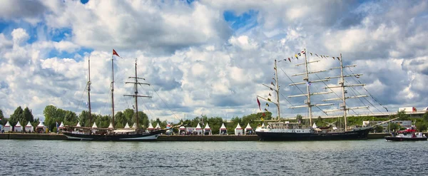 Kruh Francie Června2019 Letecký Pohled Armada Výstava Největších Plachetnic Doku — Stock fotografie