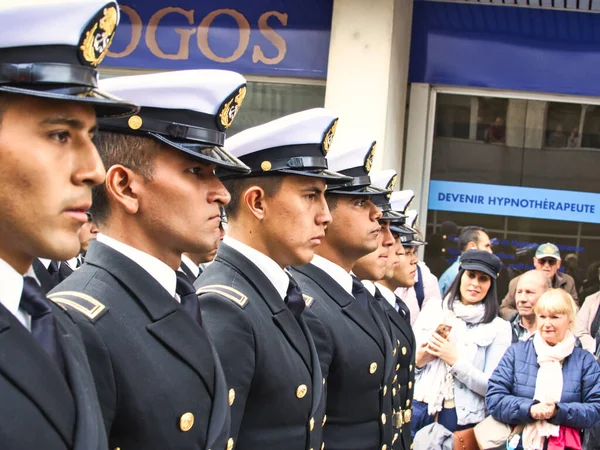 Rouen França Junho Circa 2019 Marinheiros Não Identificados Desfilam Nas — Fotografia de Stock