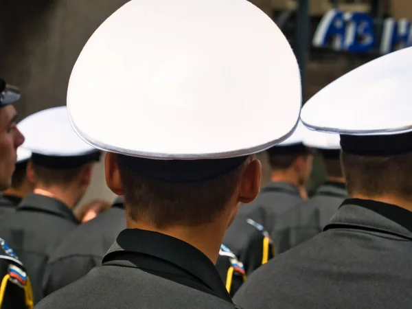 Rouen França Junho Circa 2019 Marinheiros Não Identificados Desfilam Nas — Fotografia de Stock