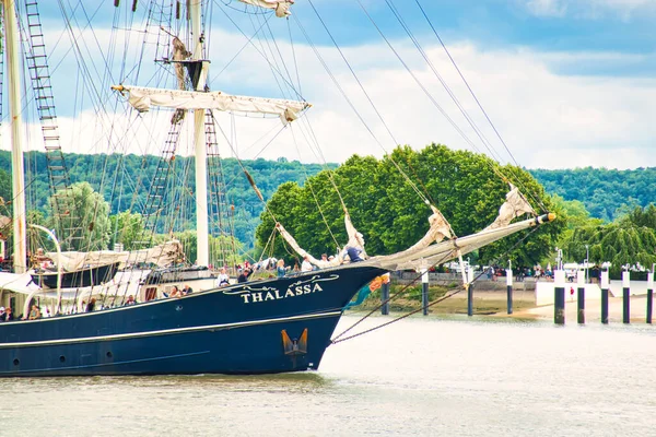 Rouen França Junho Circa 2019 Parte Escuna Holandesa Três Mastros — Fotografia de Stock