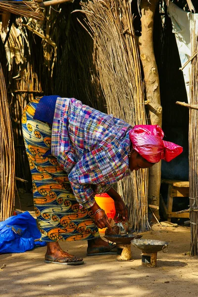 Senegal Africa Marsch Circa 2016 Scéna Života Vesnickém Trhu Autentické — Stock fotografie