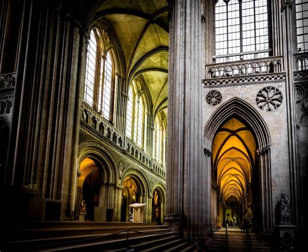 Bayeux Frankrijk September Circa 2020 Notre Dame Kathedraal Interieur Gotische — Stockfoto