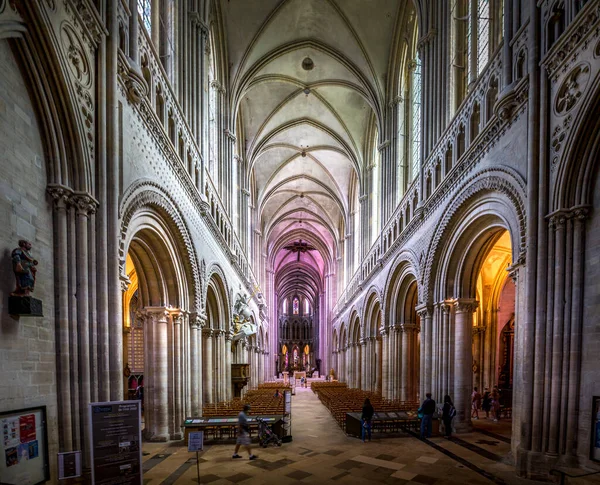 Bayeux Francja Wrzesień Około 2020 Wnętrze Katedry Notre Dame Gotycki — Zdjęcie stockowe