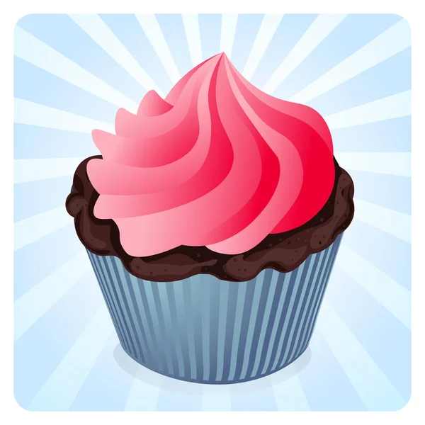 Vektor .cupcake, Muffins, mit Rosinen und Schokolade — Stockvektor