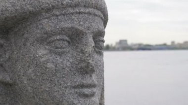 St Petersburg Neva nehir seti üzerinde, Firavun yüzü ile Mısır antik Sfenks