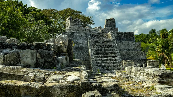 Antigua Ciudad Meko Encuentra Cancún Nuestro Modelo Las Ruinas Ciudad — Foto de Stock