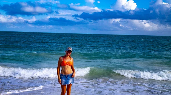 Modelo Mais Bonito Praia — Fotografia de Stock