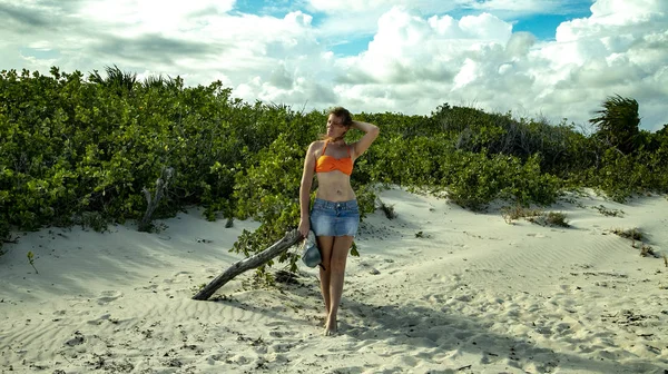 Modelo Más Hermosa Playa — Foto de Stock