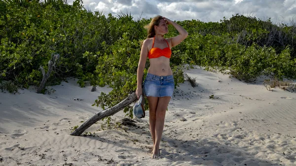 Modelo Más Hermosa Playa —  Fotos de Stock