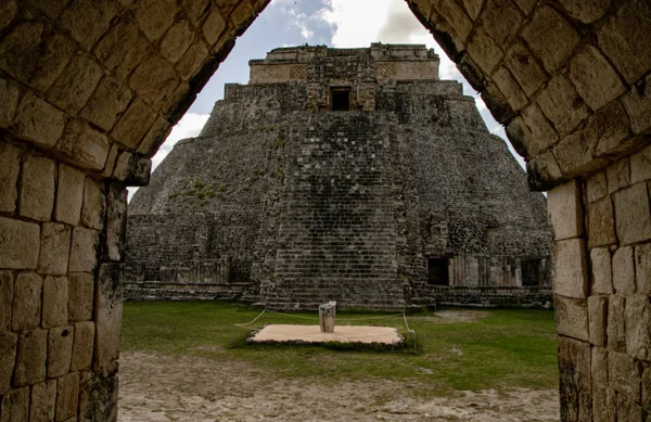 Uxmal Antike Stadt Yukatan Zauberer Turm Große Piramide Und Othe — Stockfoto